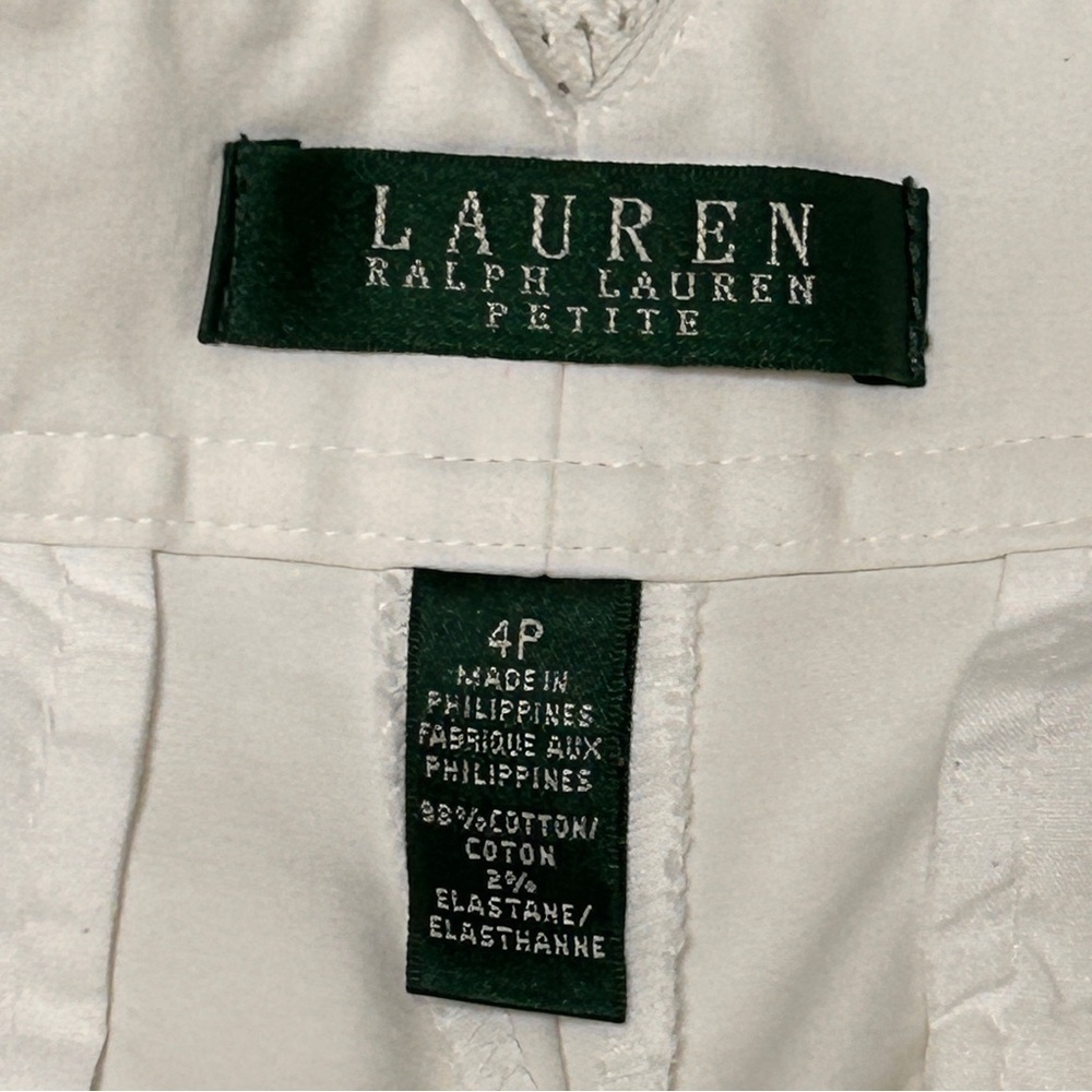Lauren Ralph Lauren Women’s 4P white cropped wide leg pants preppy office READ - Picture 6 of 10